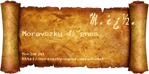 Moravszky Ágnes névjegykártya